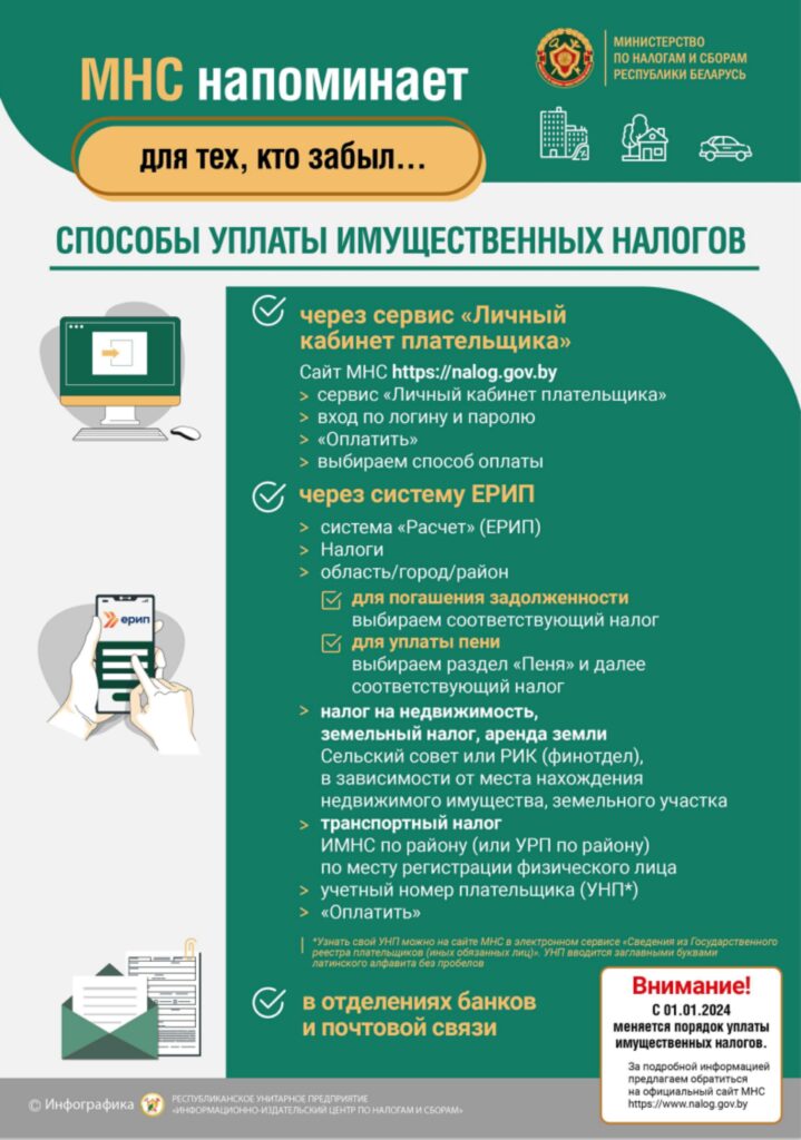 СПОСОБЫ УПЛАТЫ ИМУЩЕСТВЕННЫХ НАЛОГОВ.